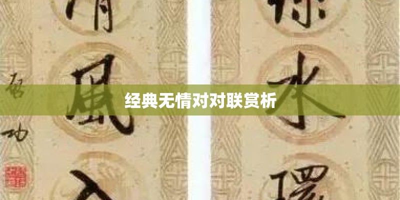 经典无情对对联赏析