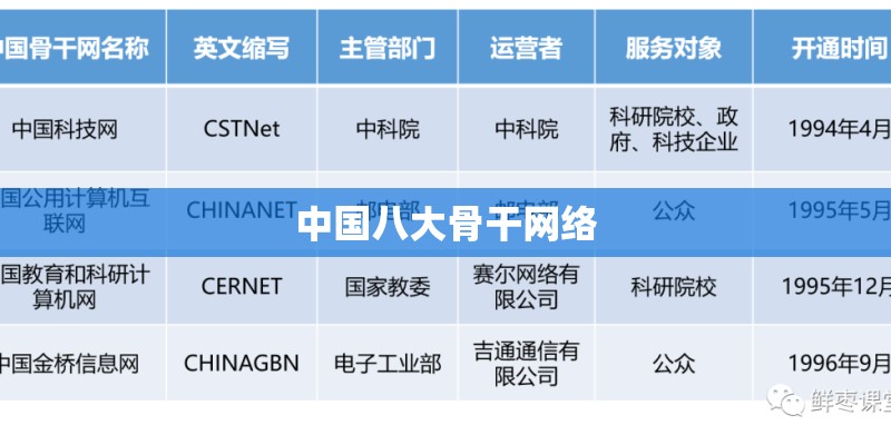中国八大骨干网络